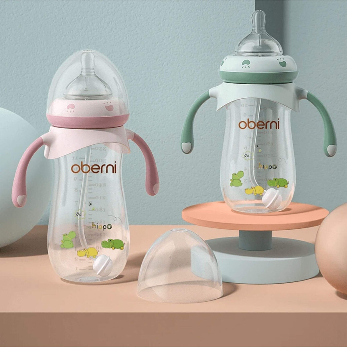 Biberon Anti-Colique en Silicone, 270ml et 330ml, Poignées Ergonomiques, Incassable