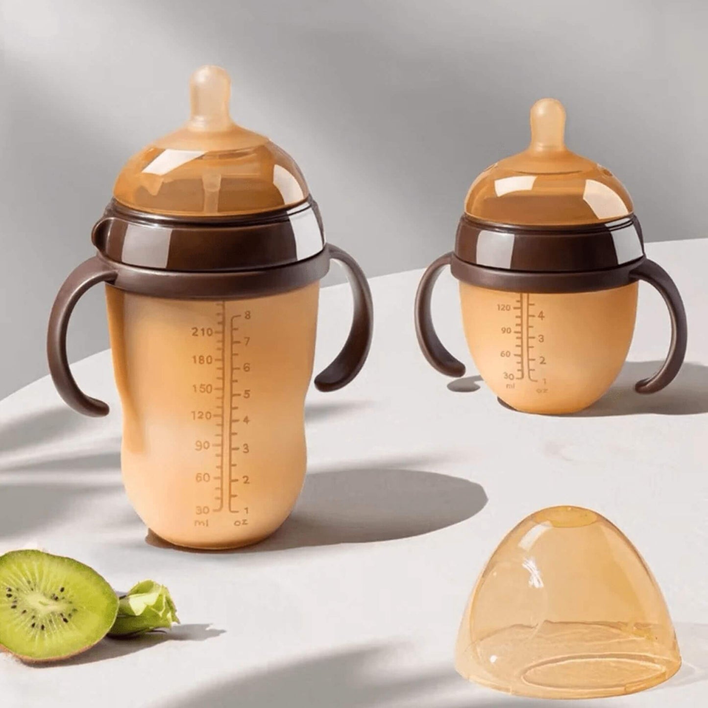 Biberon Anti-Colique en Silicone Souple avec Poignées, 150ml & 240ml, Sensation Réaliste pour Bébé