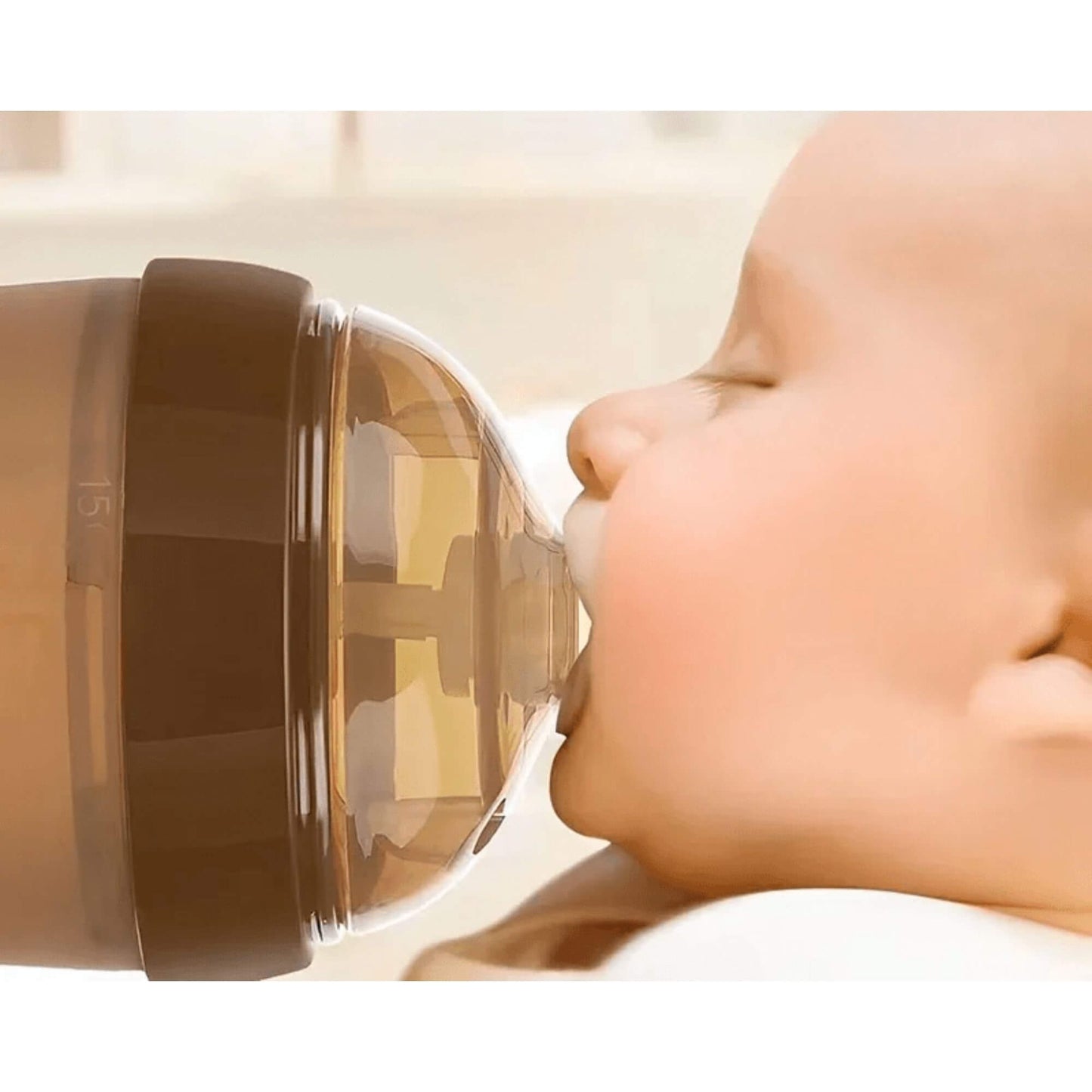 Biberon Anti-Colique en Silicone Souple avec Poignées, 150ml & 240ml, Sensation Réaliste pour Bébé