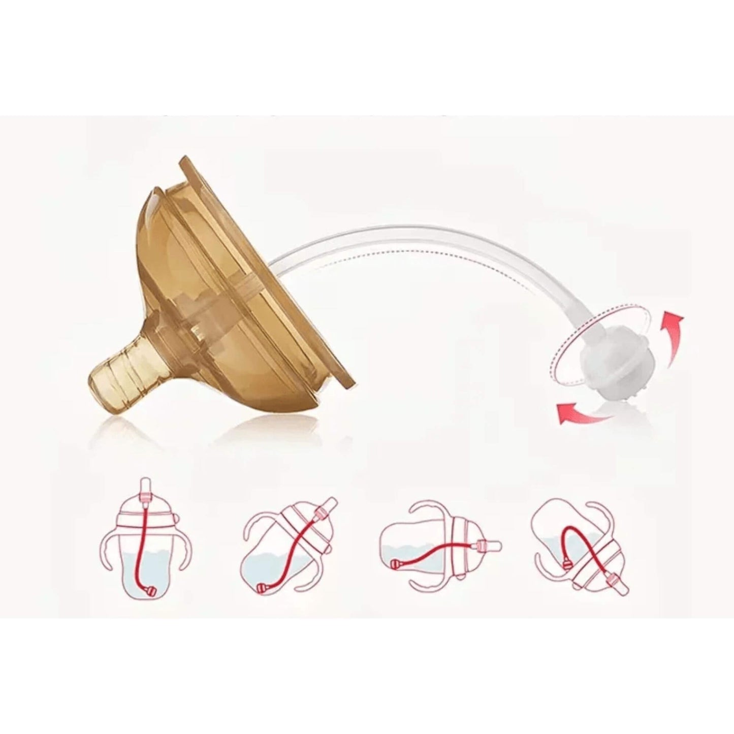 Biberon Anti-Colique en Silicone Souple avec Poignées, 150ml & 240ml, Sensation Réaliste pour Bébé