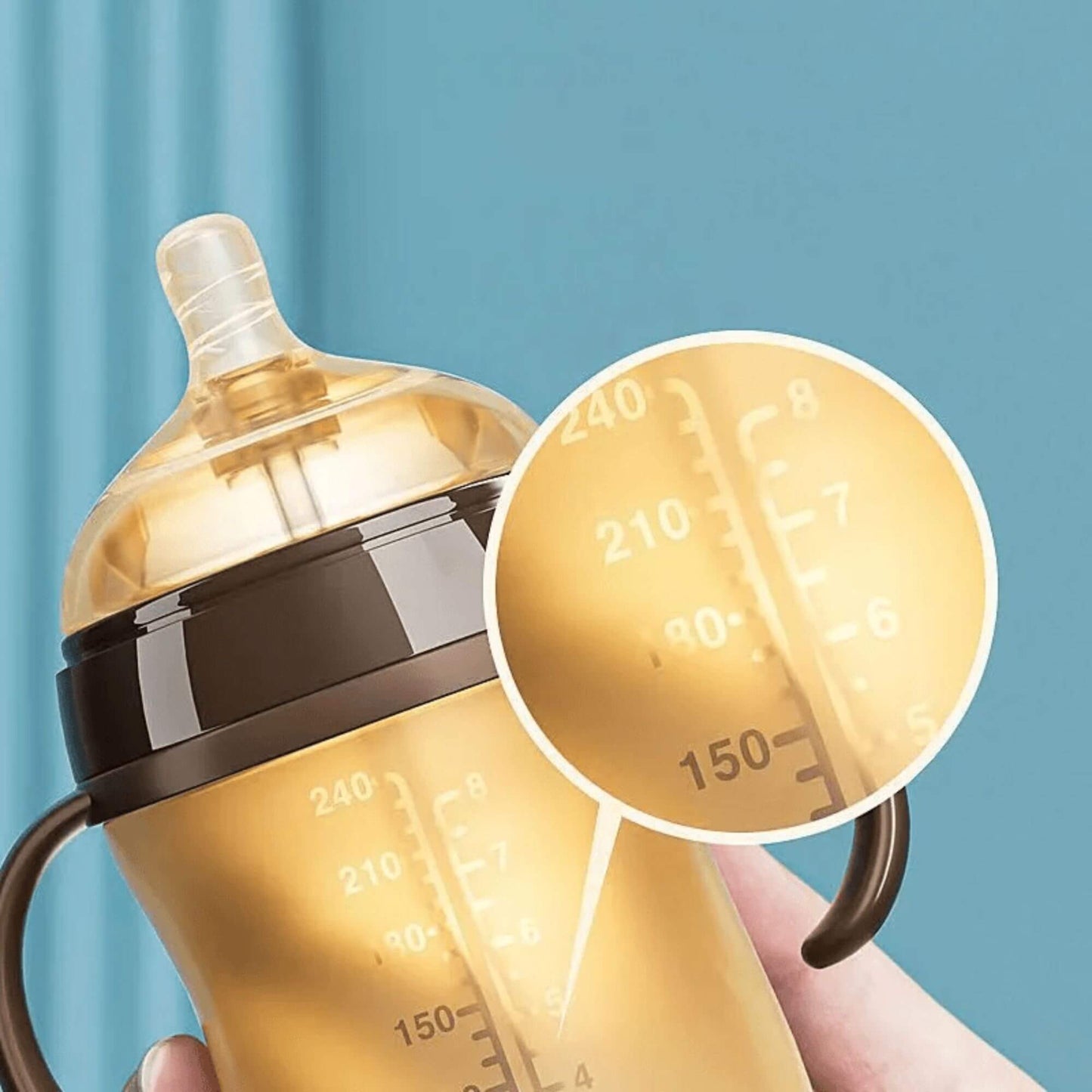 Biberon Anti-Colique en Silicone Souple avec Poignées, 150ml & 240ml, Sensation Réaliste pour Bébé