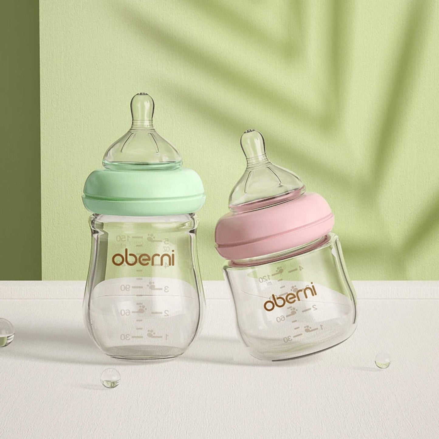 Biberon Anti-Colique en Verre Haute Qualité, Tétine en Silicone Douce, 120ml et 150ml