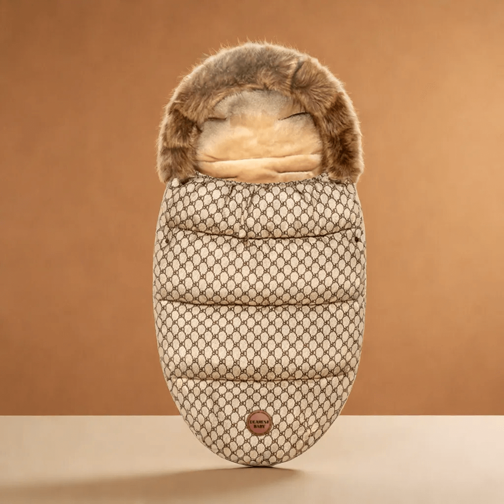 Chancelière Universelle Poussette BabyComfort – Doublure Coton Doux, Capuche avec Fausse Fourrure Amovible, Extérieur Imperméable