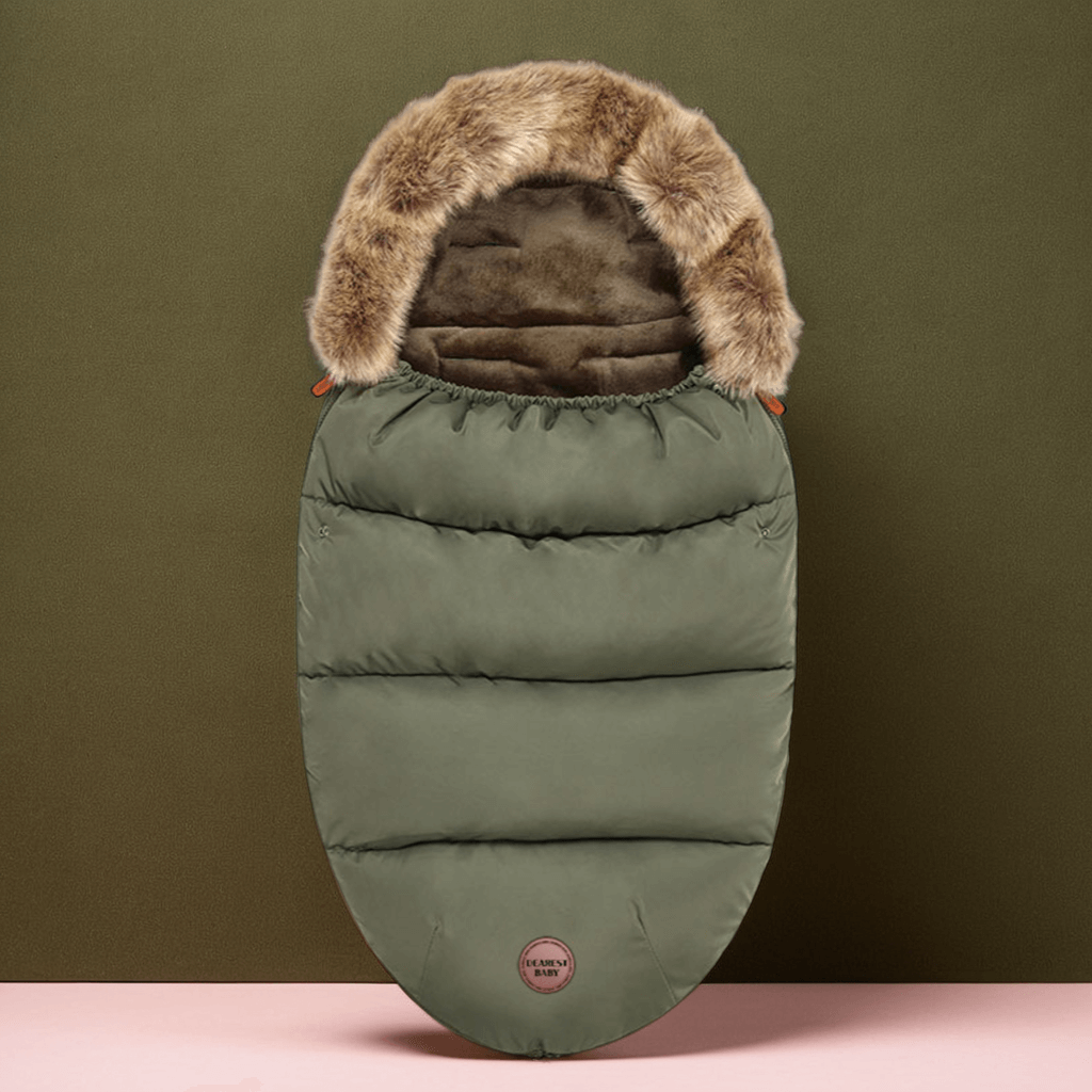 Chancelière Universelle Poussette BabyComfort – Doublure Coton Doux, Capuche avec Fausse Fourrure Amovible, Extérieur Imperméable