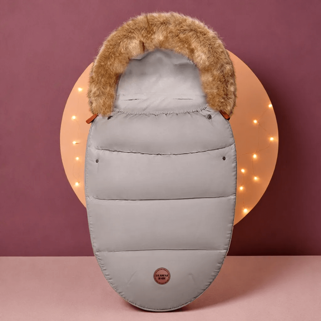 Chancelière Universelle Poussette BabyComfort – Doublure Coton Doux, Capuche avec Fausse Fourrure Amovible, Extérieur Imperméable