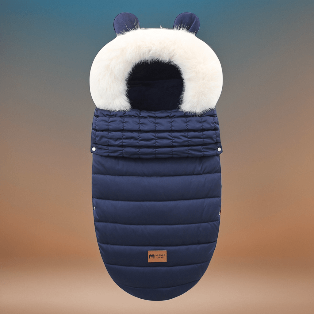 Chancelière Universelle Poussette CuddleNest – Doublure Polaire Chaude, Capuche Oreilles d'Ours, Fausse Fourrure Amovible