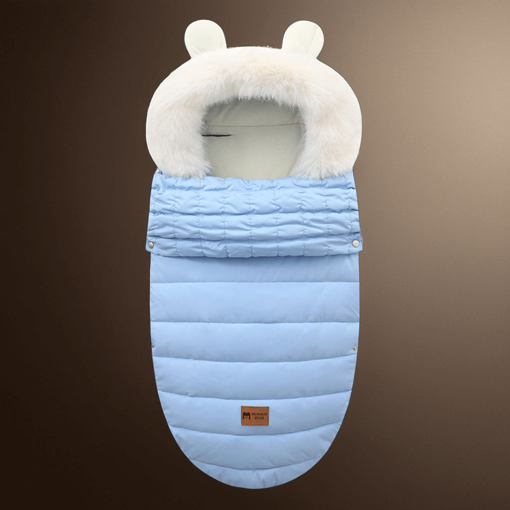 Chancelière Universelle Poussette CuddleNest – Doublure Polaire Chaude, Capuche Oreilles d'Ours, Fausse Fourrure Amovible
