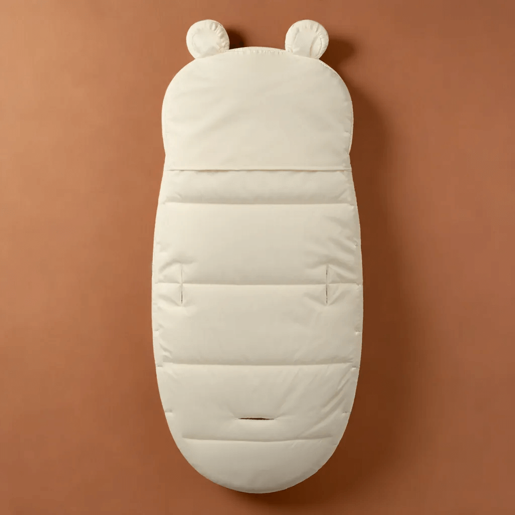 Chancelière Universelle Poussette CuddleNest – Doublure Polaire Chaude, Capuche Oreilles d'Ours, Fausse Fourrure Amovible