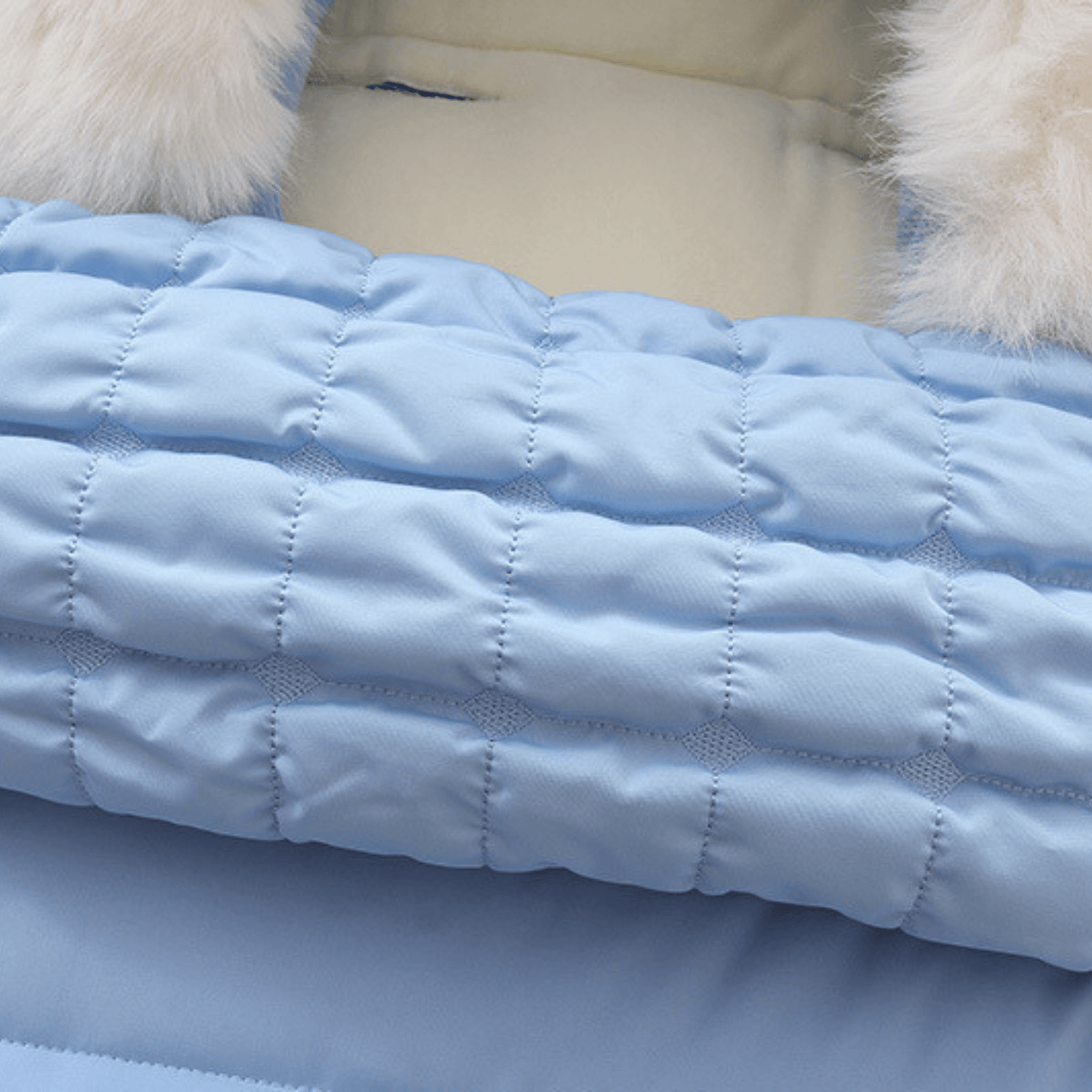 Chancelière Universelle Poussette CuddleNest – Doublure Polaire Chaude, Capuche Oreilles d'Ours, Fausse Fourrure Amovible