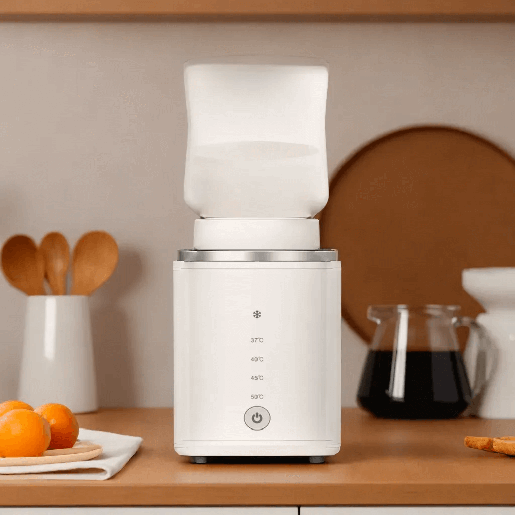 Chauffe-Biberon Portable Sans Fil, Chauffage Rapide avec Batterie Intégrée et 4 Températures Réglables