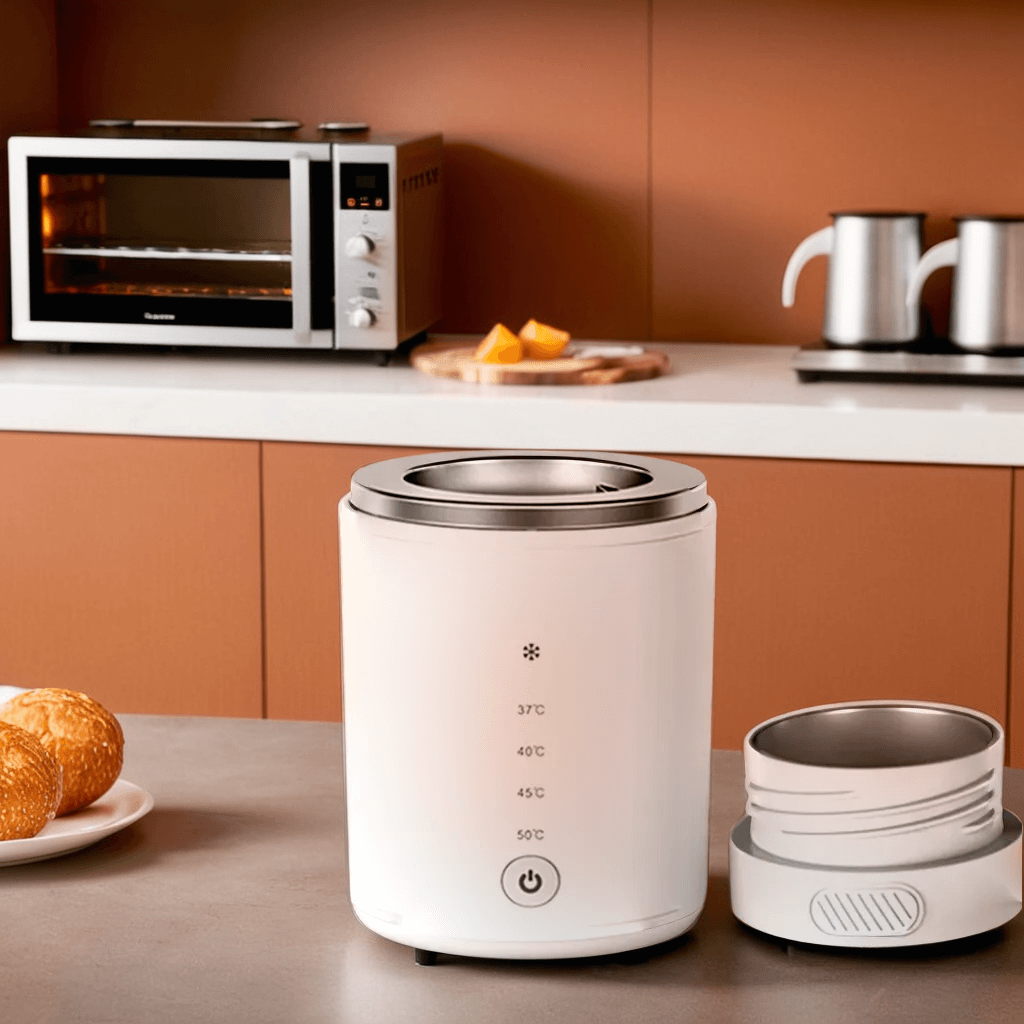 Chauffe-Biberon Portable Sans Fil, Chauffage Rapide avec Batterie Intégrée et 4 Températures Réglables