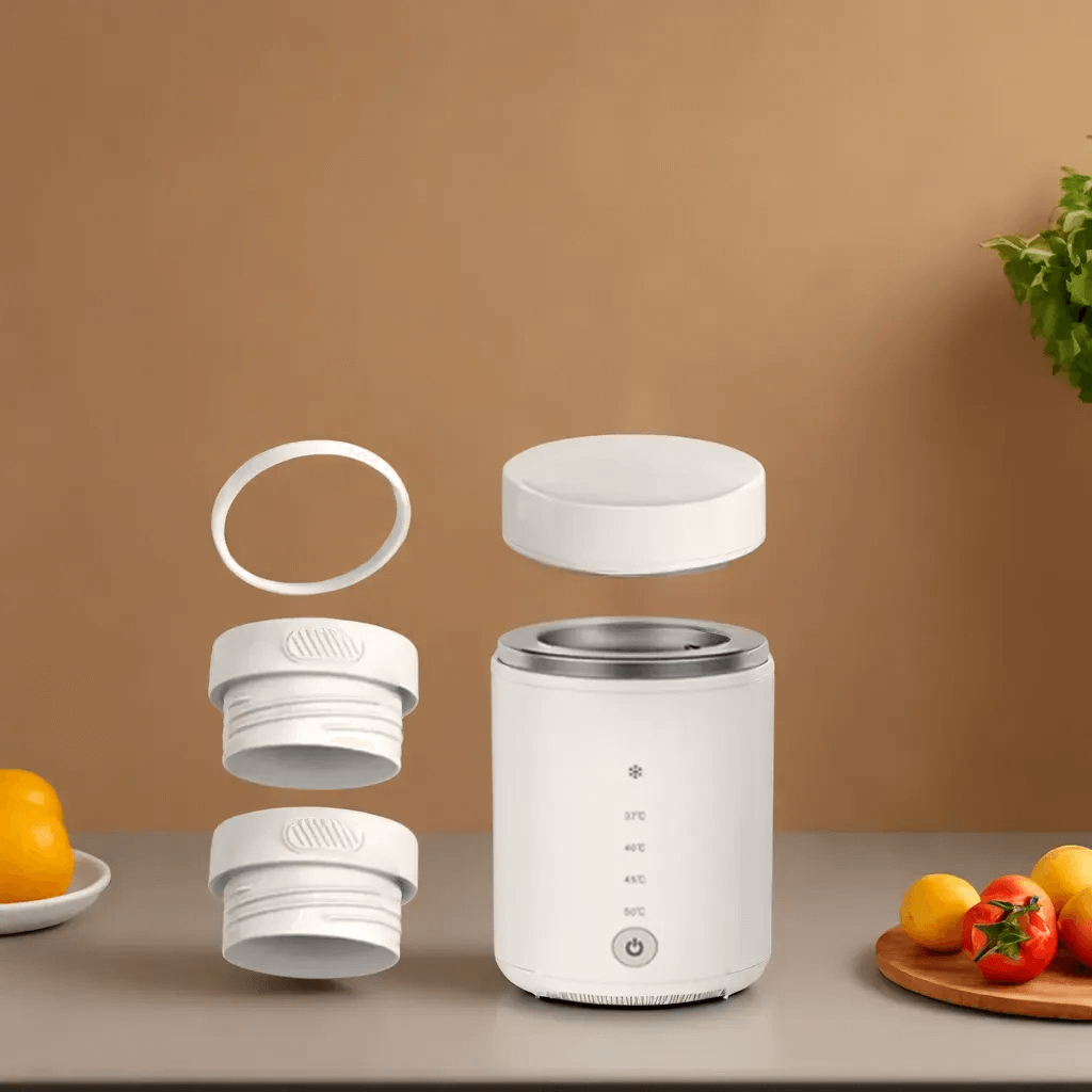 Chauffe-Biberon Portable Sans Fil, Chauffage Rapide avec Batterie Intégrée et 4 Températures Réglables