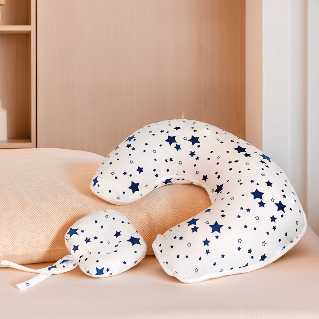 Coussin d'Allaitement, Confort Ergonomique 2-en-1 pour Bébé et Maman en Coton Doux