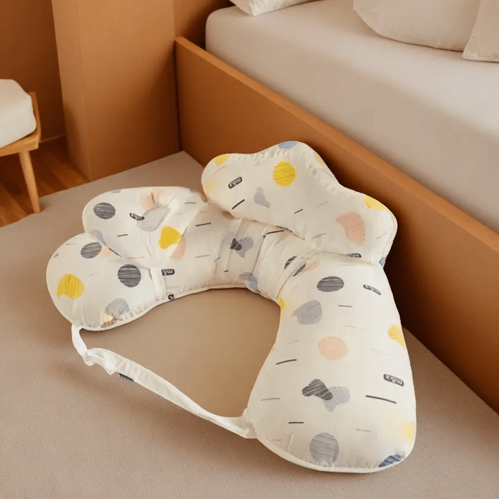 Coussin d'Allaitement Multifonctionnel, Oreiller Inclinable Anti-Crachat avec Sangle de Maintien