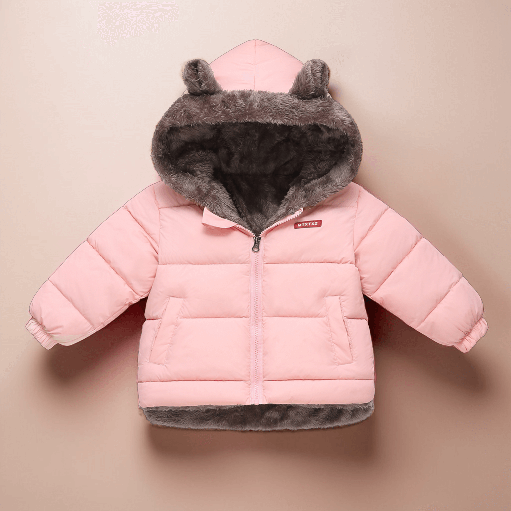 Manteau Doudoune Hiver Enfant CozyBear – Veste Chaude avec Capuche Oreilles pour 18 Mois à 5 Ans