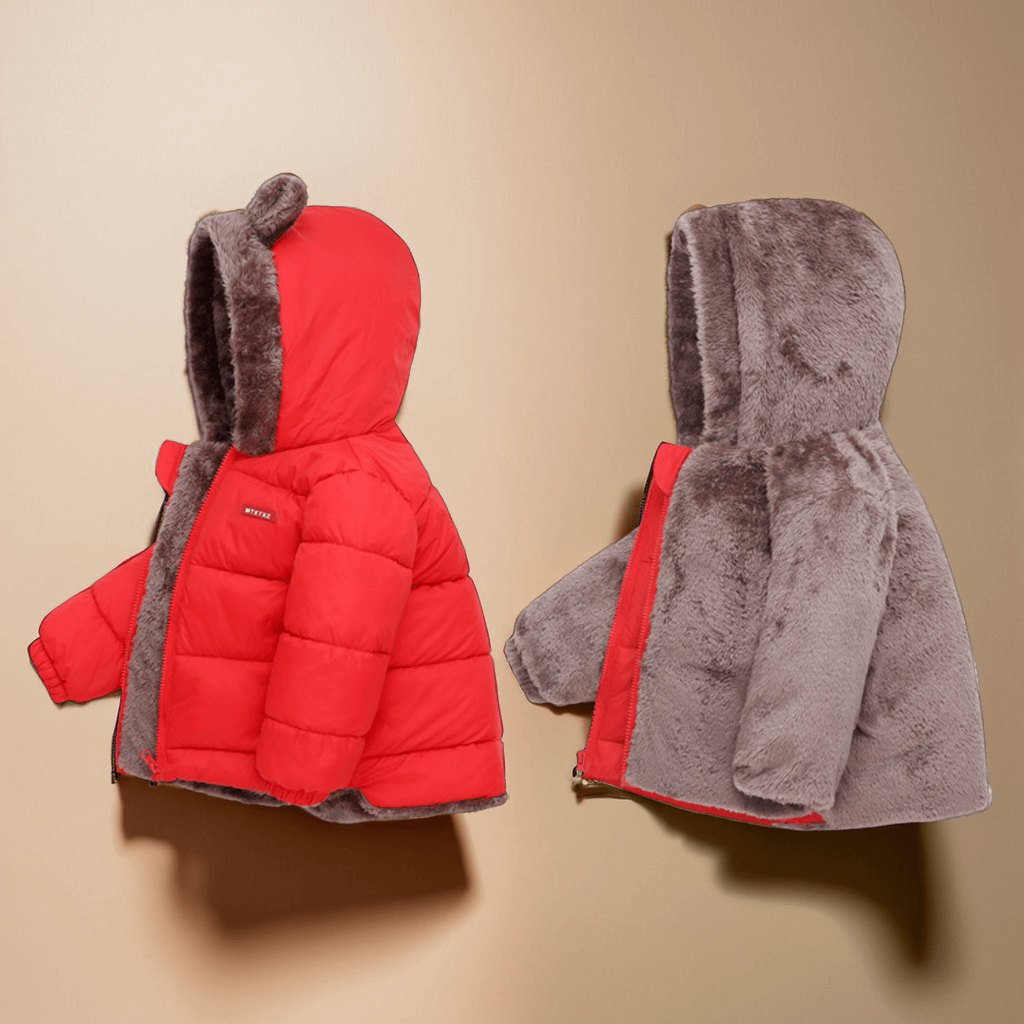 Manteau Doudoune Hiver Enfant CozyBear – Veste Chaude avec Capuche Oreilles pour 18 Mois à 5 Ans