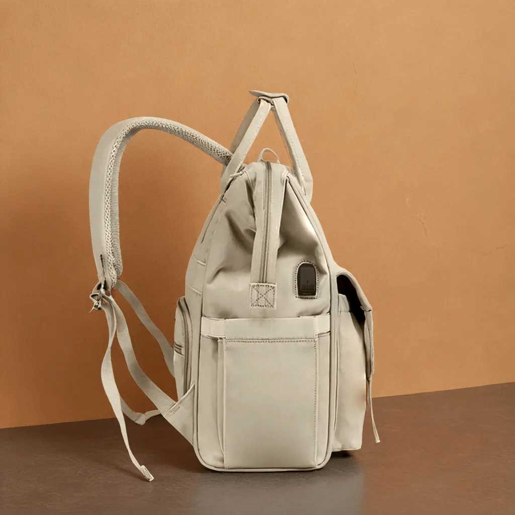 Sac à Dos à Langer Imperméable avec Port USB Intégré et Poches Isothermes