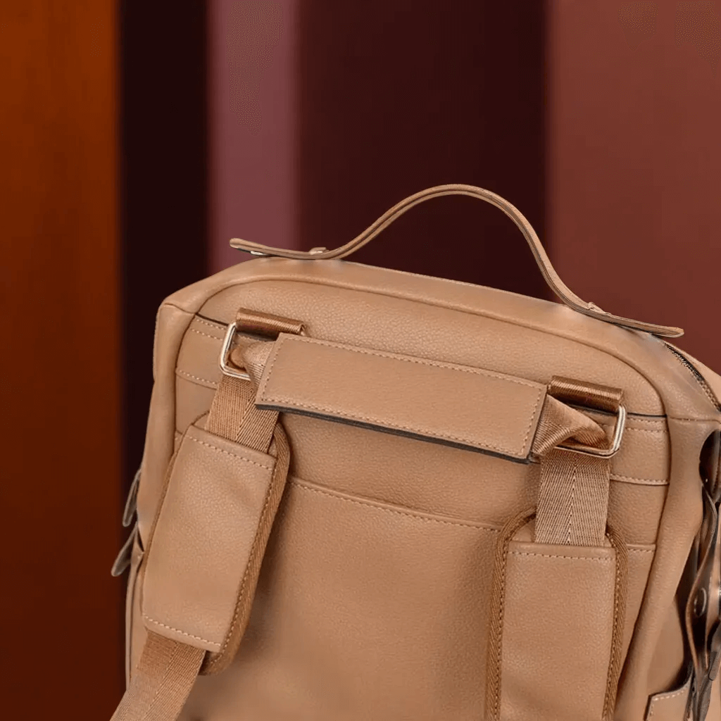 Sac à Dos à Langer en Simili Cuir, Grande Capacité, Design Moderne et Polyvalent