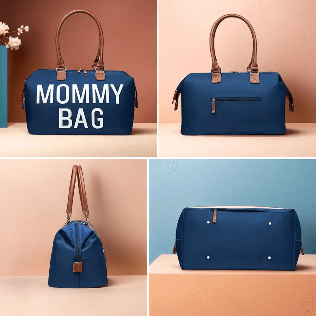 Sac à Langer 3 Pièces MommyBag Trio avec Bandoulière Amovible – Imperméable, Compartiment Isotherme, Poches Sec/Humide
