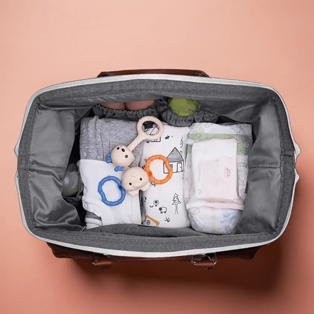 Sac à Langer 3 Pièces MommyBag Trio avec Bandoulière Amovible – Imperméable, Compartiment Isotherme, Poches Sec/Humide