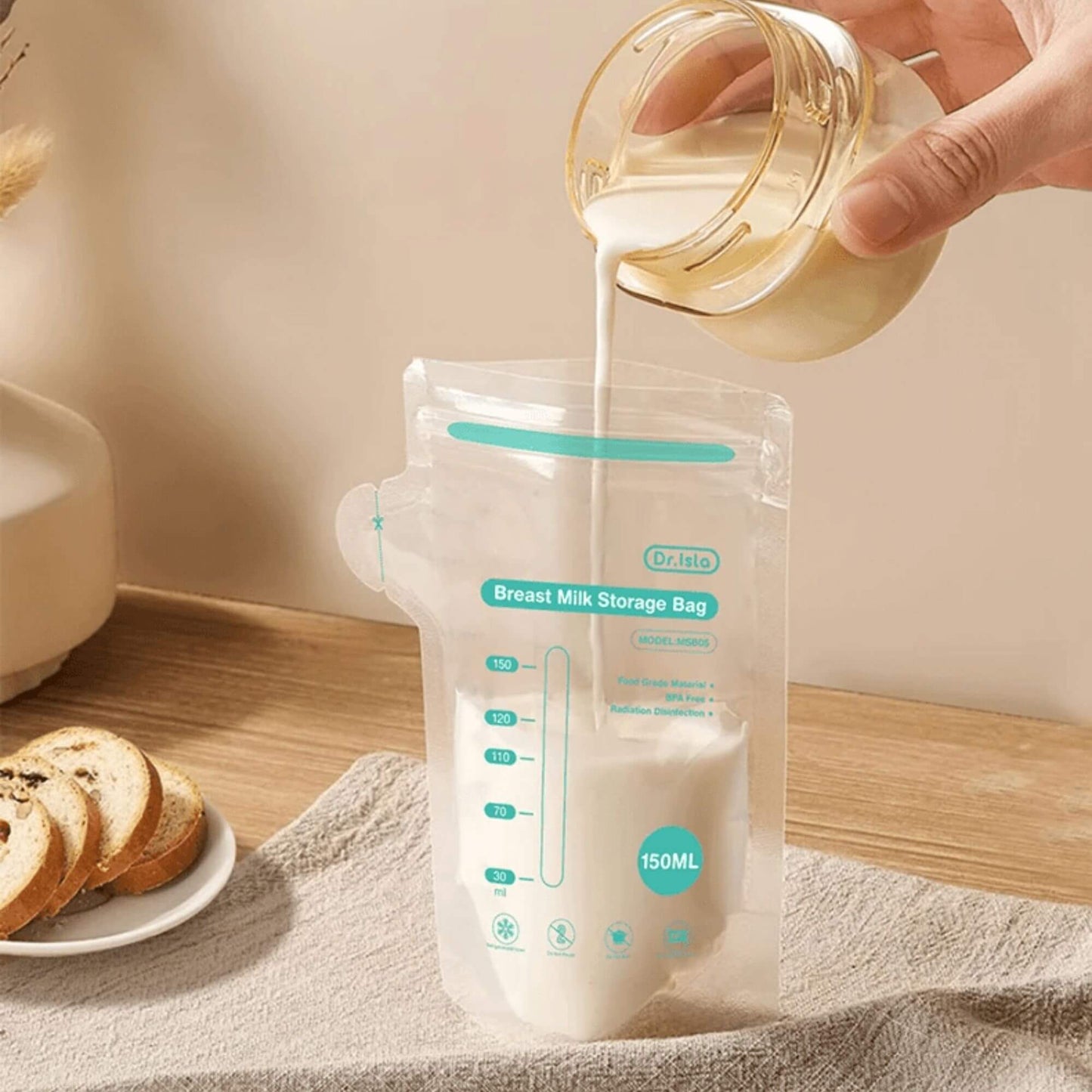 Sachets de Conservation Lait Maternel, Sans BPA, Double Étanchéité, Packs de 10 ou 30