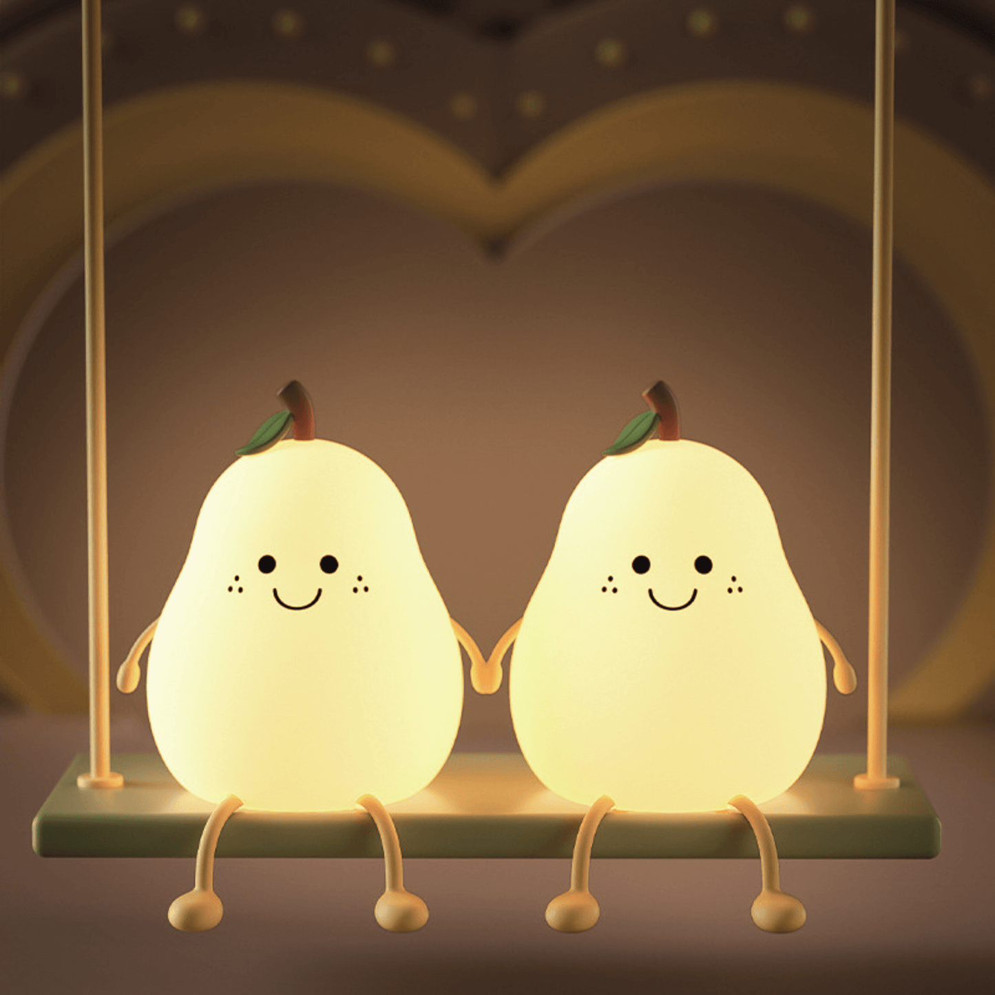 Veilleuse Enfant Rechargeable GlowPear – Lampe Tactile en Forme de Poire avec 7 Modes de Couleur et Minuterie USB