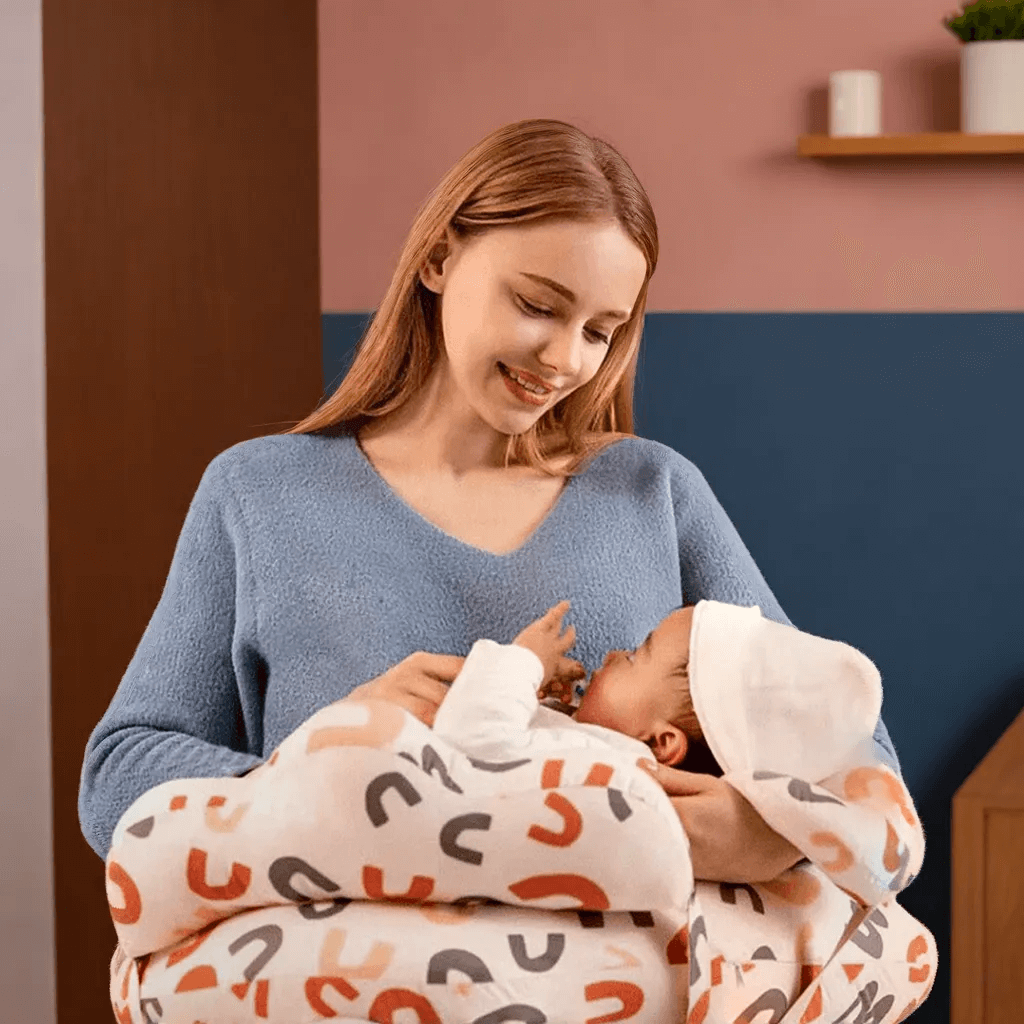 Coussin d'Allaitement Multifonctionnel, Oreiller Inclinable Anti-Crachat avec Sangle de Maintien