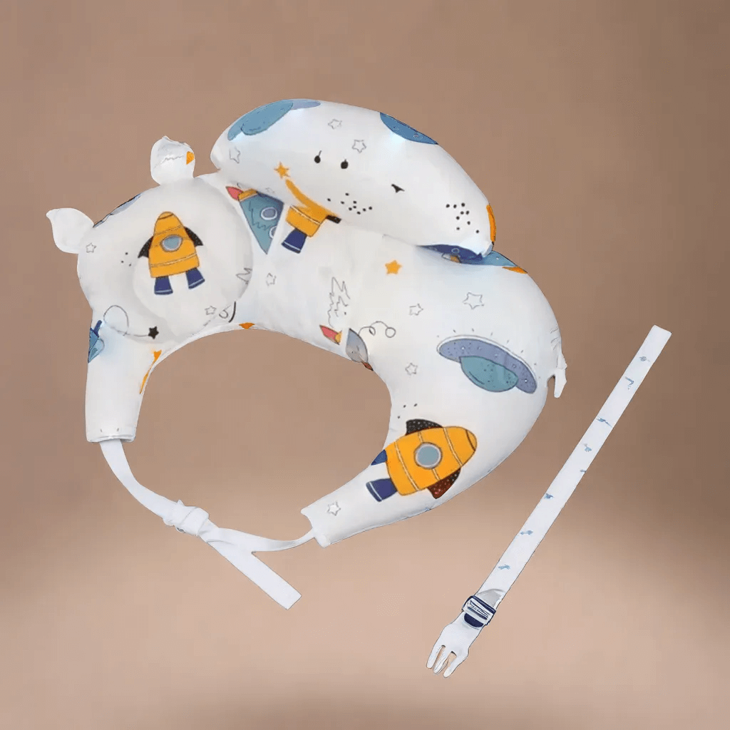 Coussin d'Allaitement avec Sangles de Maintien, Sécurité et Confort Optimal pour Maman et Bébé
